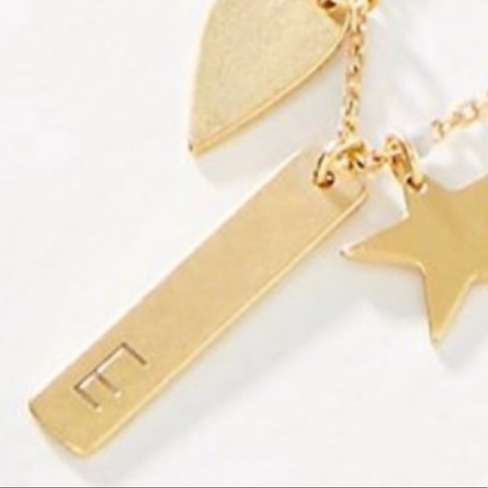 Anthropologie monogram charm necklace letter E